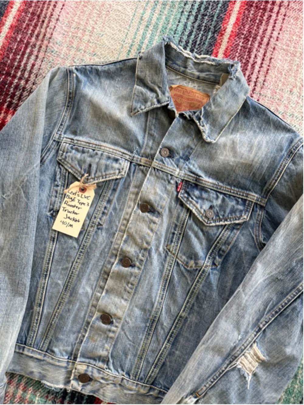 70s Levi’s LVC 
Type 3 Embroidered Rooster Denim Jacket M - Picture 5 of 8